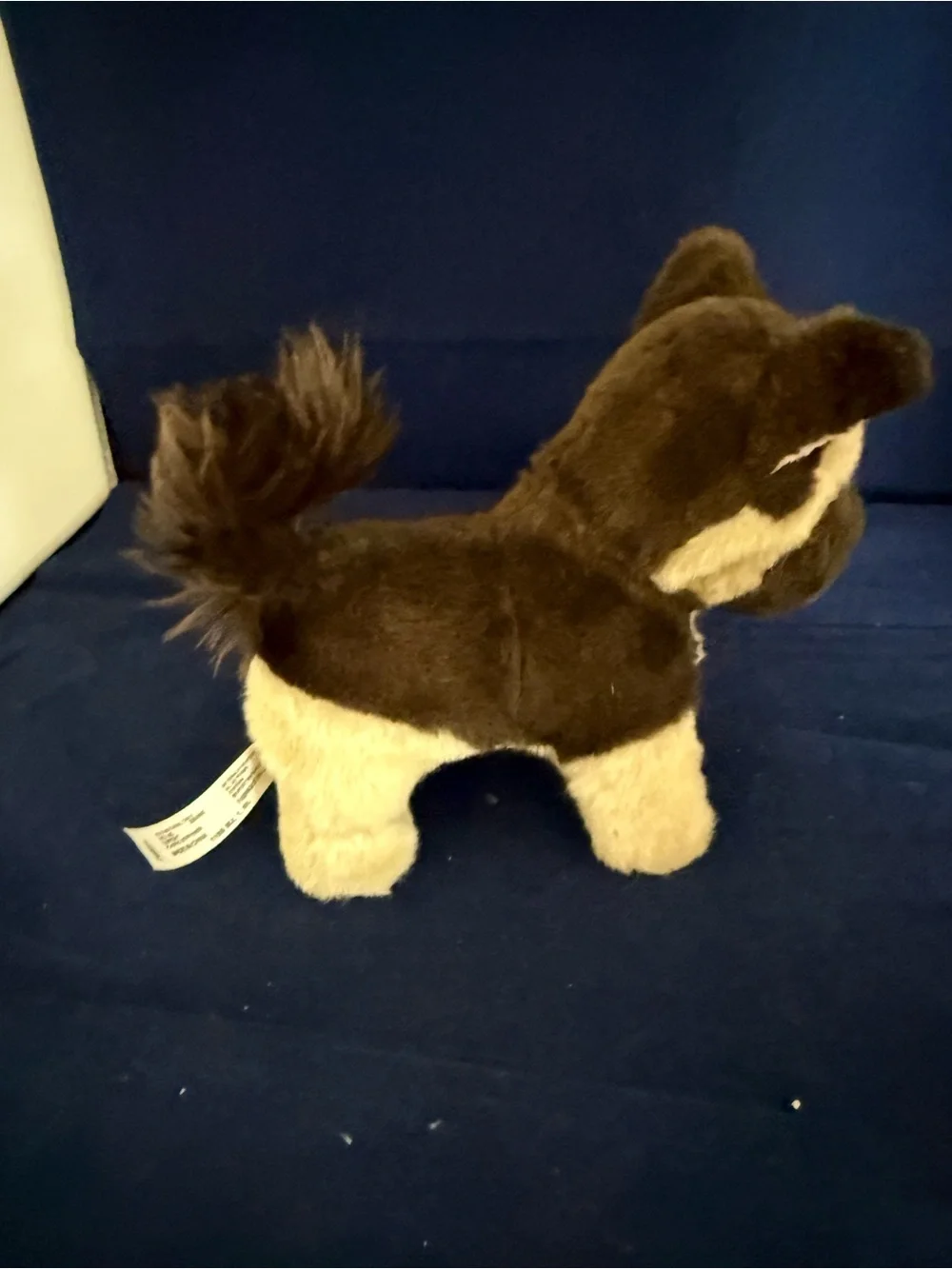 American Girl Brown and Cream Plush Puppy Toy with Pink Ears